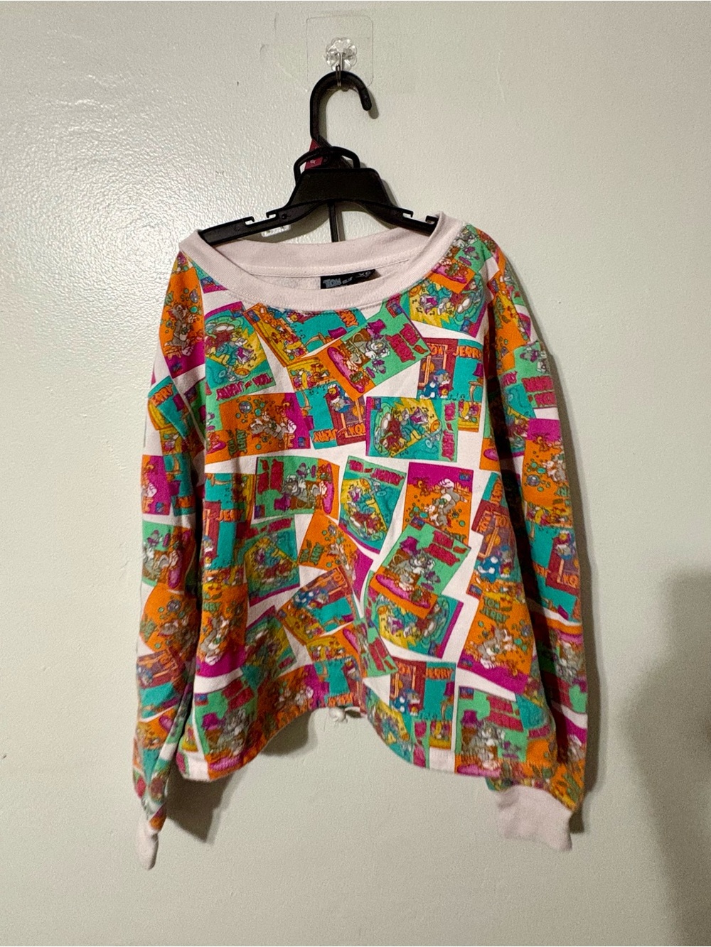 Colorful Patchwork Graphic Crewneck Sweater - Multicolor